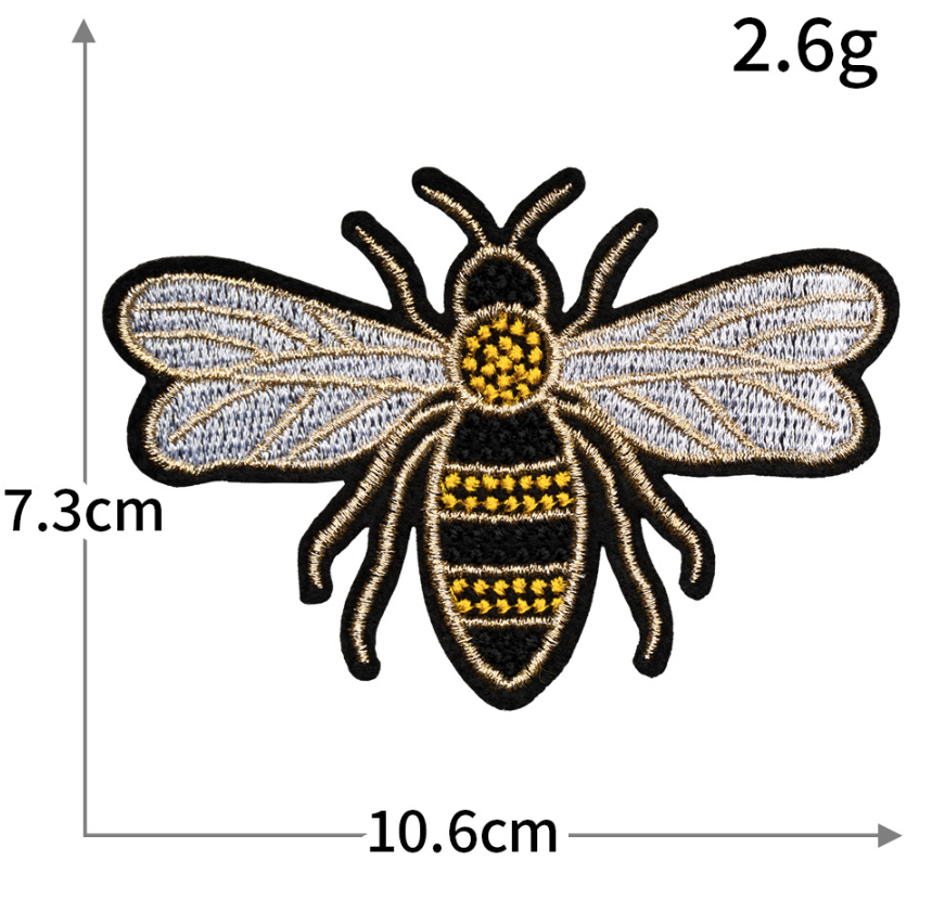 18pc Gold Crown Bee Iron On Patches Embroidered Applique Badge Sew On Patch
