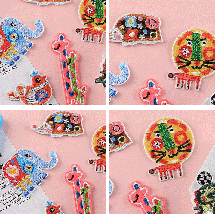 6 Pcs Sew On Patches Animal Applique Patches Iron On Patch/Sew On Patch Badge UK