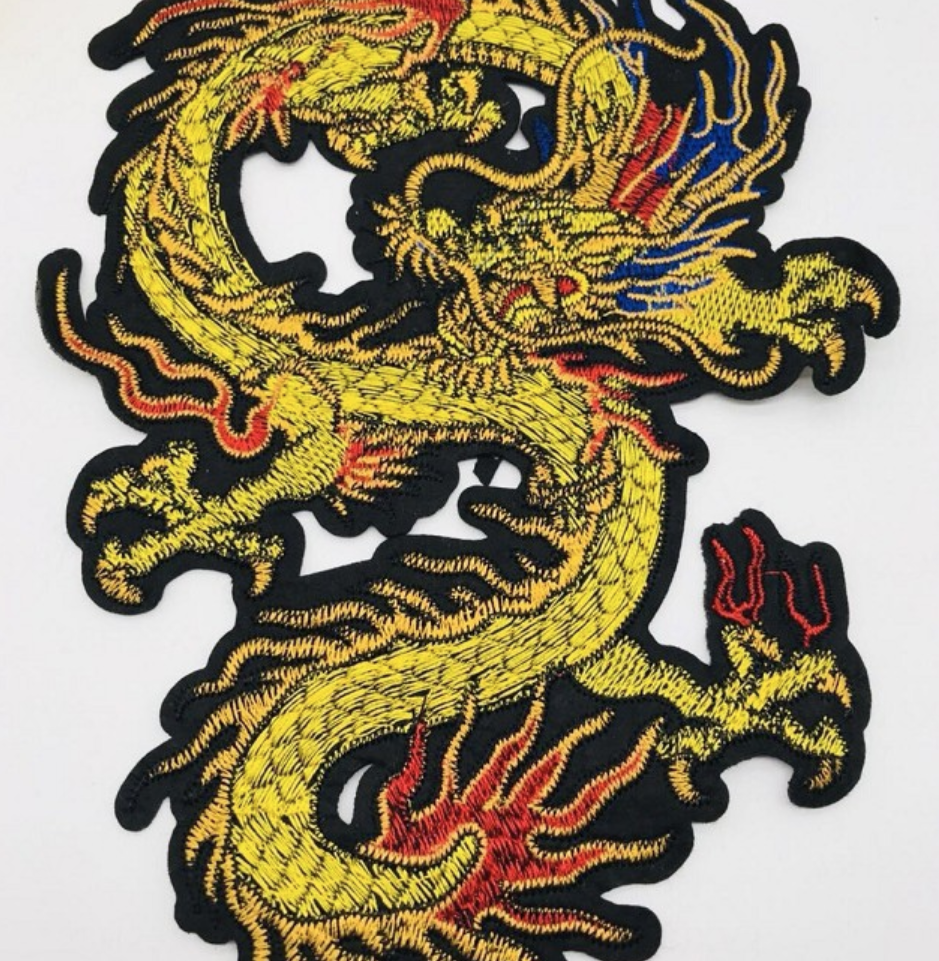 Large Dragon Embroidered Iron On Sew On Patch Badge Fabric DIY Jeans Jacket Bag