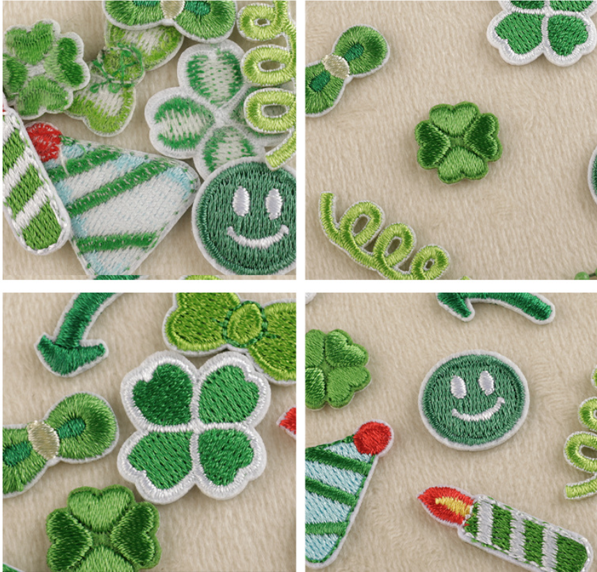 9pcs Party Candle leaf Embroidered Iron On Sew On Patch Badge Fabric DIY Stick