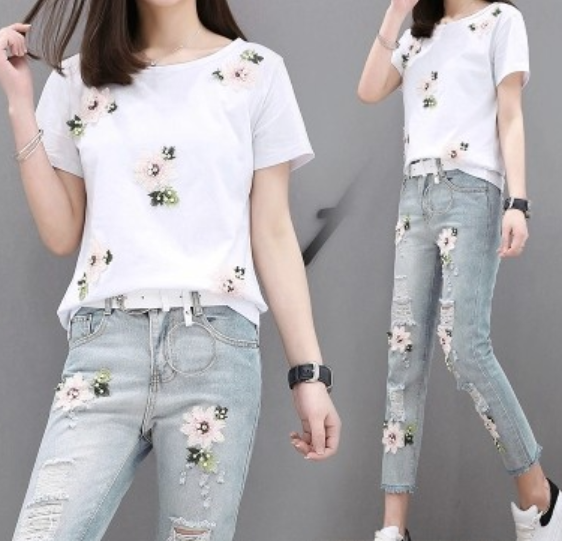 Pink Flower Bead Embroidered Badge Sew On Patch Clothing Applique Patches UK