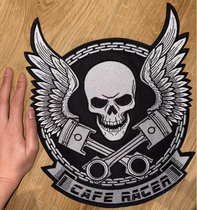 White Wing Skull Patch Embroidered Sew On Iron On Badge Fabric Craft Transfer