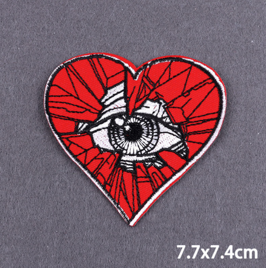 Cool Iron Heart Iron On Patch Embroidered Sew On Applique Badge Sew On Pat