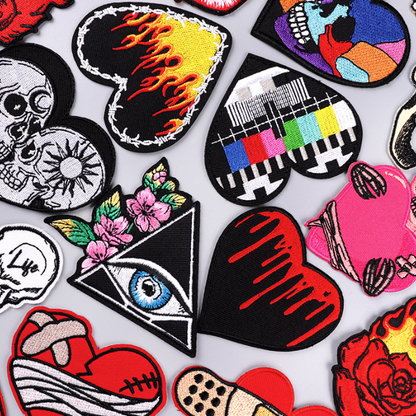 Cool Iron Heart Iron On Patch Embroidered Sew On Applique Badge Sew On Pat