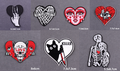 Cool Iron Heart Iron On Patch Embroidered Sew On Applique Badge Sew On Pat