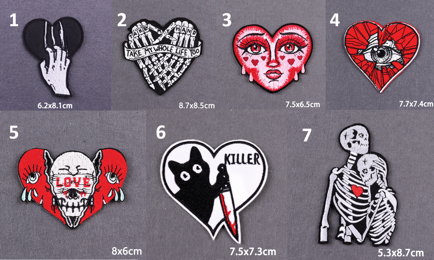 Cool Iron Heart Iron On Patch Embroidered Sew On Applique Badge Sew On Pat