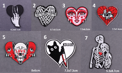 Cool Iron Heart Iron On Patch Embroidered Sew On Applique Badge Sew On Pat