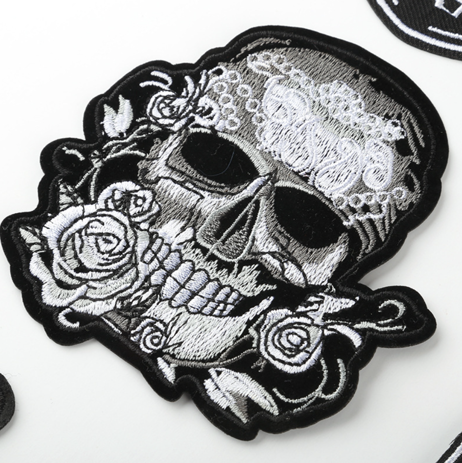 11 Pcs Skull Embroidered Sew On Iron On Patch Badge Fabric Clothes Vest Transfer