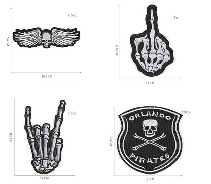11 Pcs Skull Embroidered Sew On Iron On Patch Badge Fabric Clothes Vest Transfer