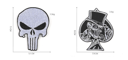 11 Pcs Skull Embroidered Sew On Iron On Patch Badge Fabric Clothes Vest Transfer