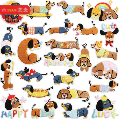 25pcs Dog Set Iron On Patches Embroidered Applique Badge Sew On Patch