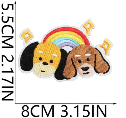25pcs Dog Set Iron On Patches Embroidered Applique Badge Sew On Patch