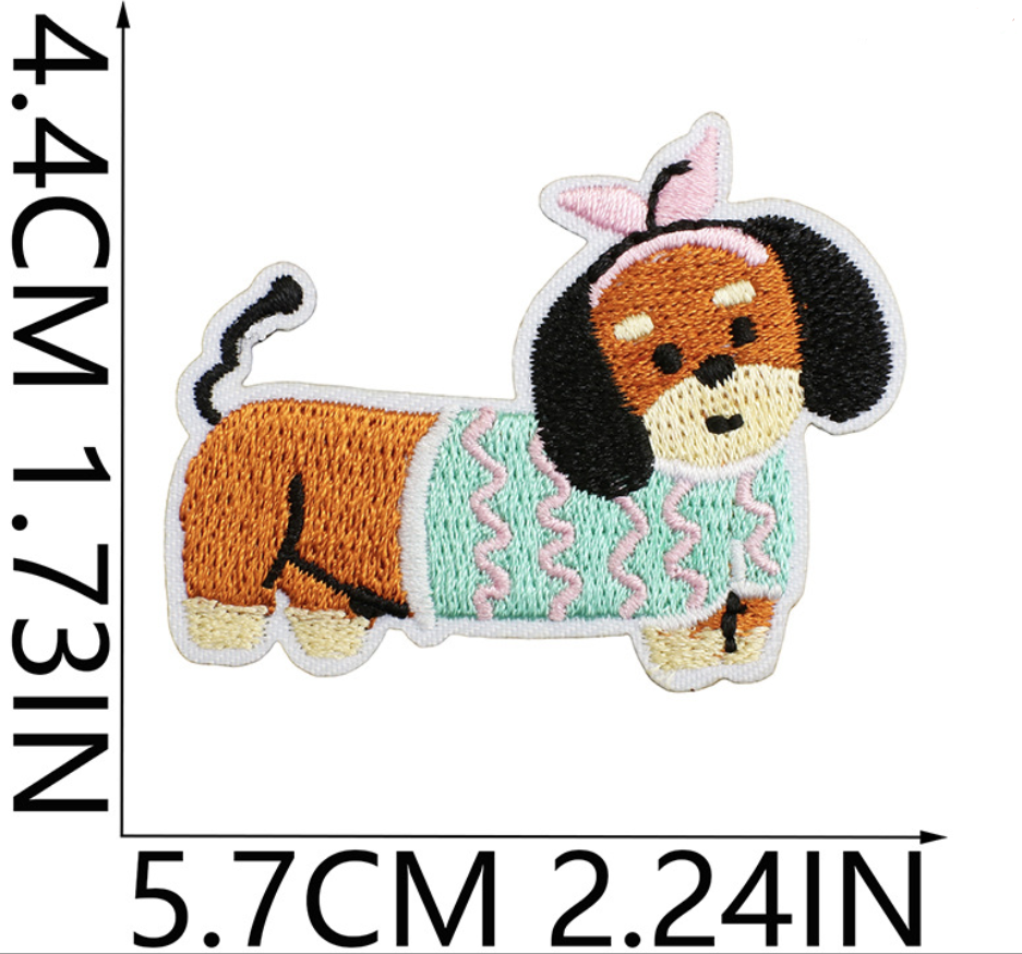 25pcs Dog Set Iron On Patches Embroidered Applique Badge Sew On Patch