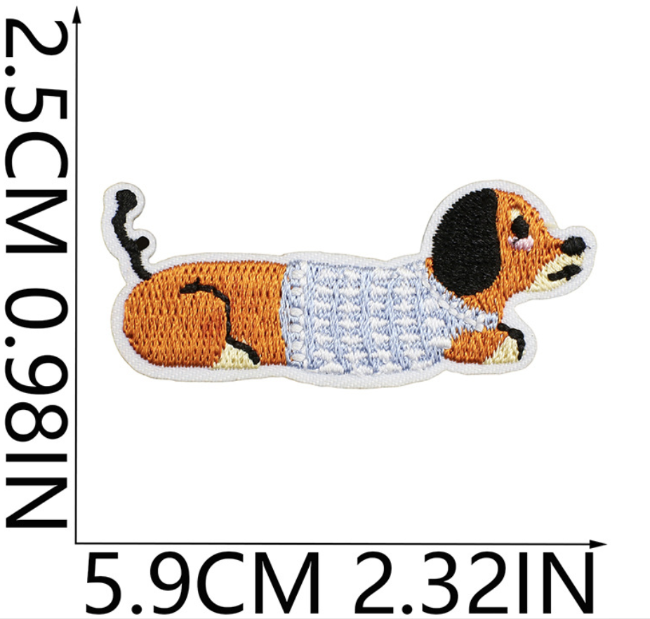 25pcs Dog Set Iron On Patches Embroidered Applique Badge Sew On Patch