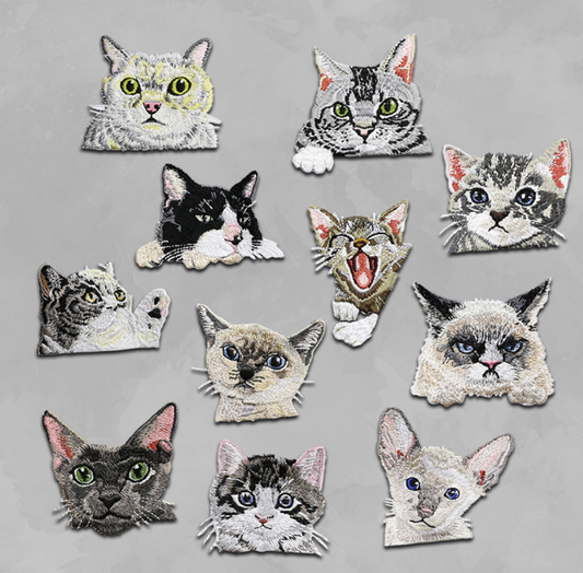 Cat Plush Iron On Patches Embroidered Sew On Applique Badge Sew On Pat