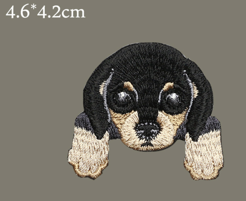 Dog Plush Iron On Patches Embroidered Sew On Applique Badge Sew On Pat