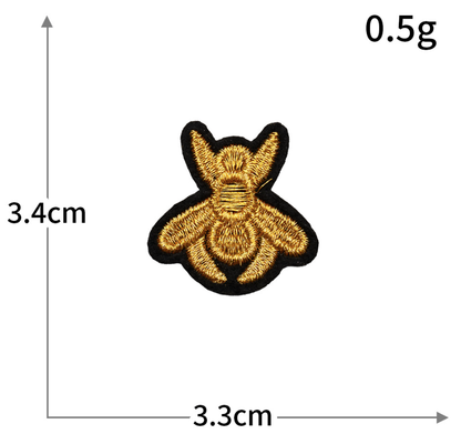 18pc Gold Crown Bee Iron On Patches Embroidered Applique Badge Sew On Patch