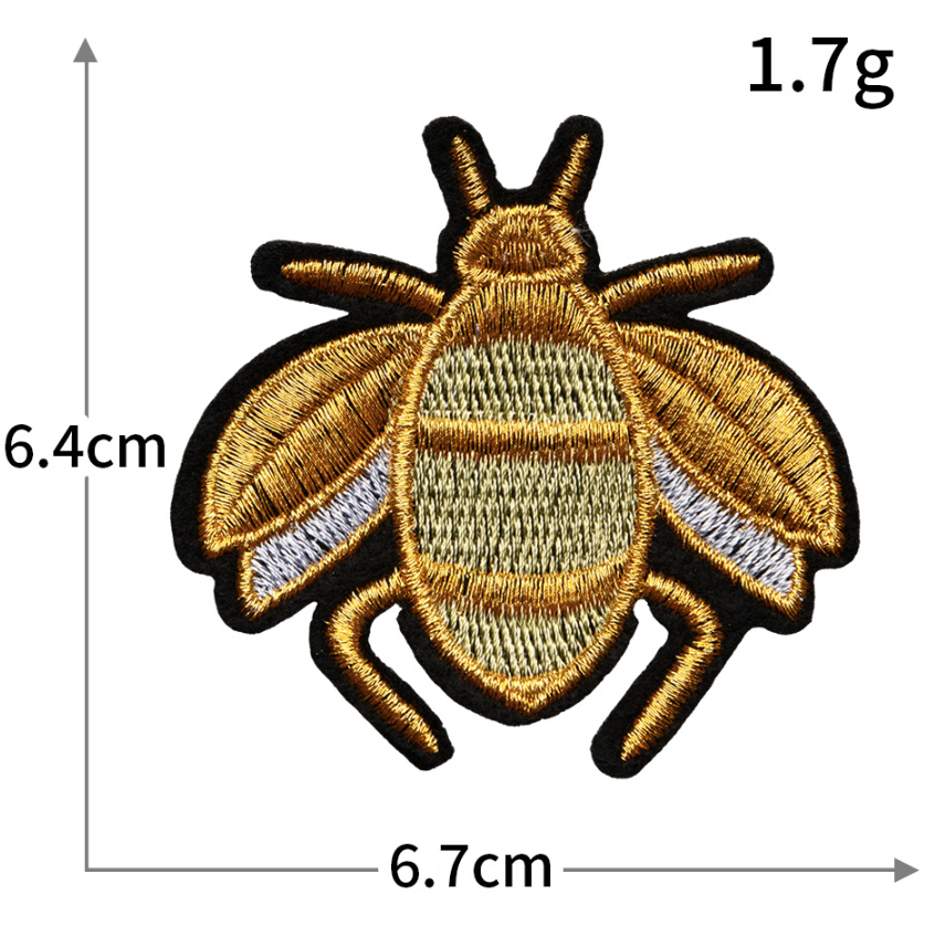 18pc Gold Crown Bee Iron On Patches Embroidered Applique Badge Sew On Patch