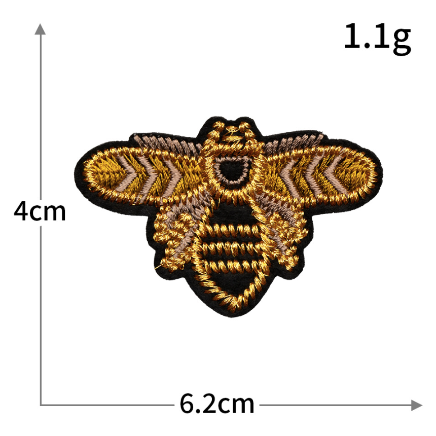18pc Gold Crown Bee Iron On Patches Embroidered Applique Badge Sew On Patch