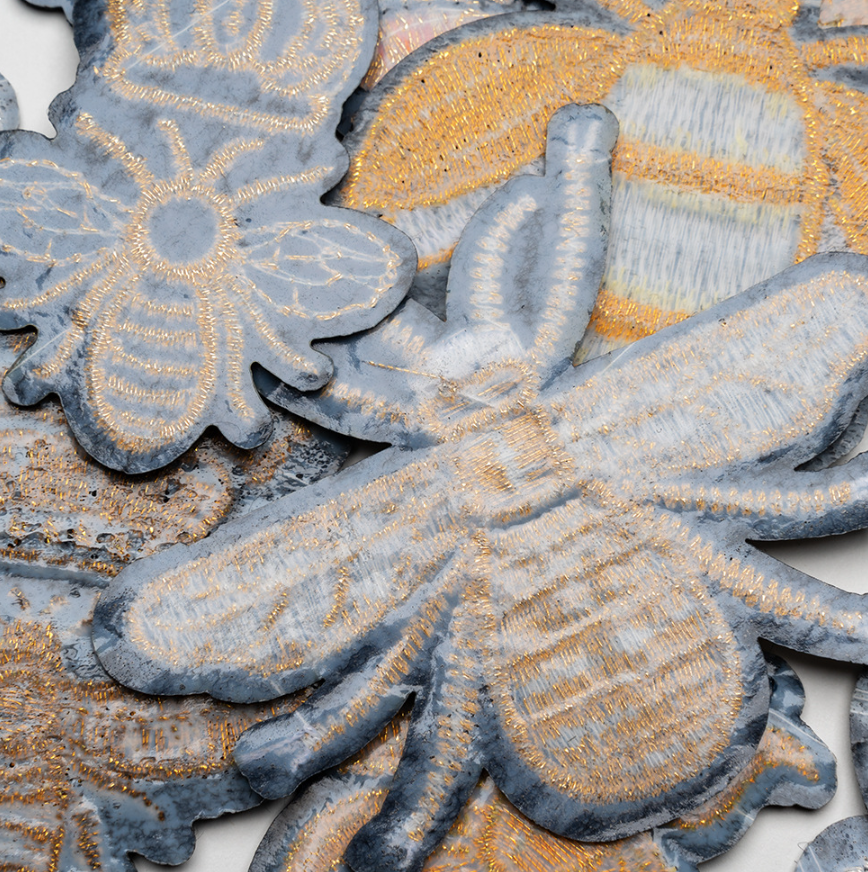 18pc Gold Crown Bee Iron On Patches Embroidered Applique Badge Sew On Patch