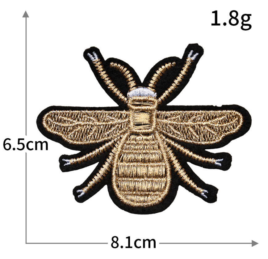 18pc Gold Crown Bee Iron On Patches Embroidered Applique Badge Sew On Patch