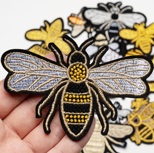18pc Gold Crown Bee Iron On Patches Embroidered Applique Badge Sew On Patch