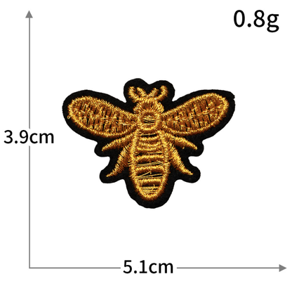 18pc Gold Crown Bee Iron On Patches Embroidered Applique Badge Sew On Patch