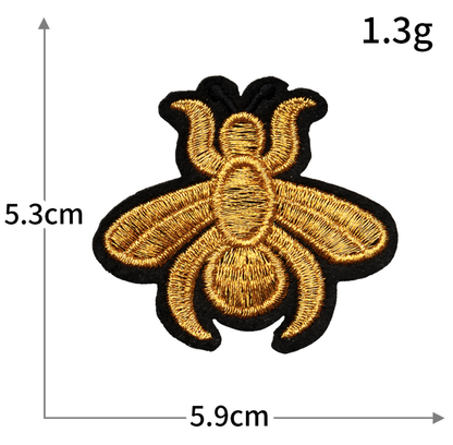 18pc Gold Crown Bee Iron On Patches Embroidered Applique Badge Sew On Patch