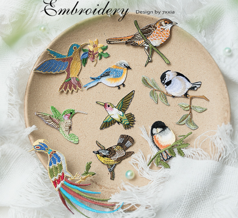 Birds Assorted  Iron On Patches Sew On/Iron On Patch Applique for Clothing