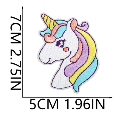 8Pcs Dreamy Unicorn Iron on/Sew on Patches Rainbow Star Heart Butterfly Diamond