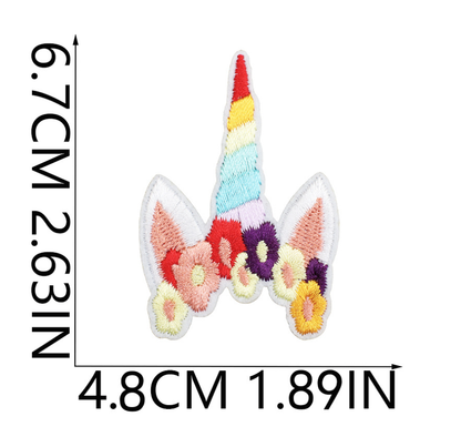 8Pcs Dreamy Unicorn Iron on/Sew on Patches Rainbow Star Heart Butterfly Diamond