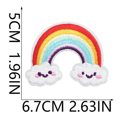 8Pcs Dreamy Unicorn Iron on/Sew on Patches Rainbow Star Heart Butterfly Diamond