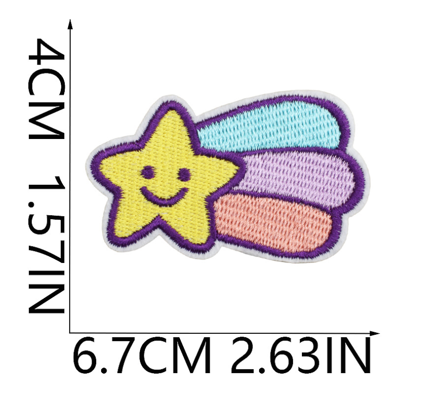 8Pcs Dreamy Unicorn Iron on/Sew on Patches Rainbow Star Heart Butterfly Diamond