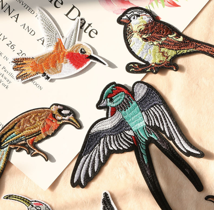 9pcs Birds Sew On/Iron On  Patches Patterns Decorative Embroidered Patches