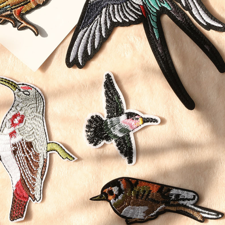 9pcs Birds Sew On/Iron On  Patches Patterns Decorative Embroidered Patches