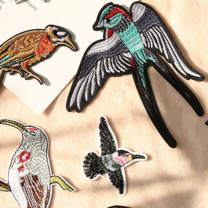 9pcs Birds Sew On/Iron On  Patches Patterns Decorative Embroidered Patches