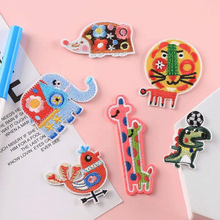 6 Pcs Sew On Patches Animal Applique Patches Iron On Patch/Sew On Patch Badge UK