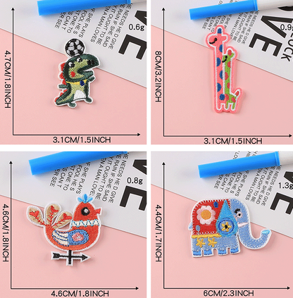 6 Pcs Sew On Patches Animal Applique Patches Iron On Patch/Sew On Patch Badge UK