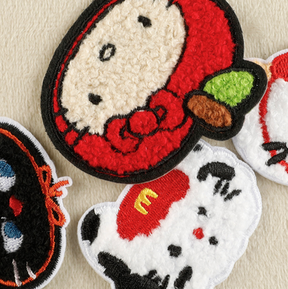 7pcs Animal Plush Stick on Patches Chenille Embroidered Applique Badge Sew On Patch