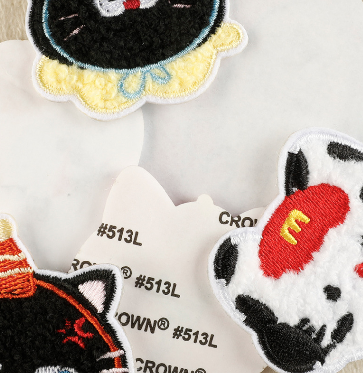 7pcs Animal Plush Stick on Patches Chenille Embroidered Applique Badge Sew On Patch