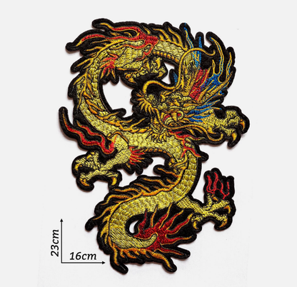 Large Dragon Embroidered Iron On Sew On Patch Badge Fabric DIY Jeans Jacket Bag