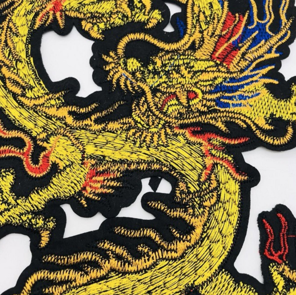 Large Dragon Embroidered Iron On Sew On Patch Badge Fabric DIY Jeans Jacket Bag