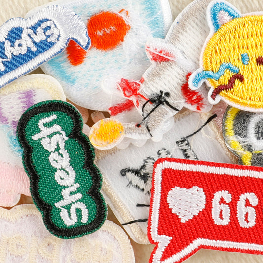 16pcs mini Candle leaf Embroidered Iron On Sew On Patch Badge Fabric DIY Stick