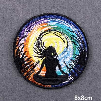 Meditation Embroidered Iron Sew On Patch T Shirt Bag Badge