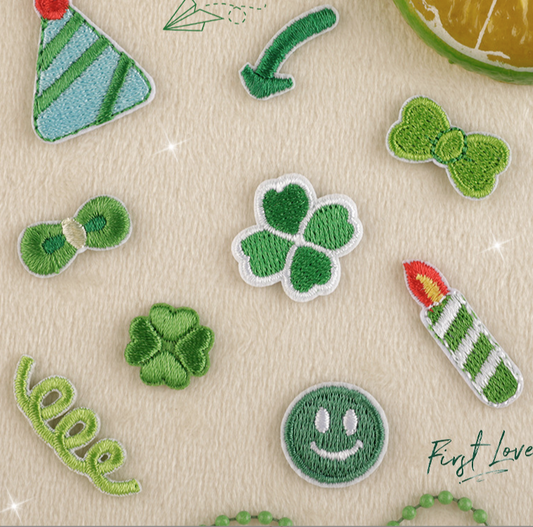 9pcs Party Candle leaf Embroidered Iron On Sew On Patch Badge Fabric DIY Stick