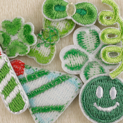 9pcs Party Candle leaf Embroidered Iron On Sew On Patch Badge Fabric DIY Stick