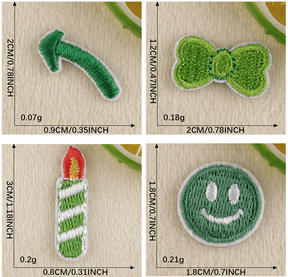 9pcs Party Candle leaf Embroidered Iron On Sew On Patch Badge Fabric DIY Stick