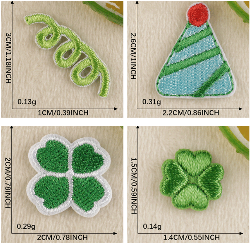 9pcs Party Candle leaf Embroidered Iron On Sew On Patch Badge Fabric DIY Stick