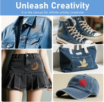 8PCS Iron On Denim Patches Fabric Repair Patches Clothes Mending Stickers UK