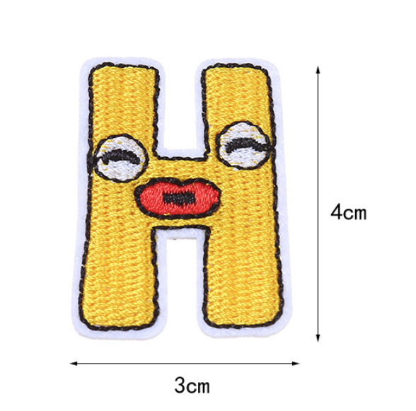 26PCS Iron-on Letters Patch Stickers Cute Shaped DIY Alphabet Decorative